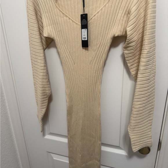 Fashion Nova Cream Long Sleeve Dress - Picture 4 of 4